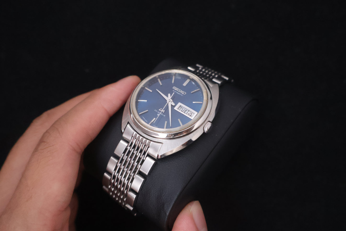 (SERVICED) Rare Vintage 1970 Seiko Lord Matic Blue Dial 23 Jewels 5606-7150
