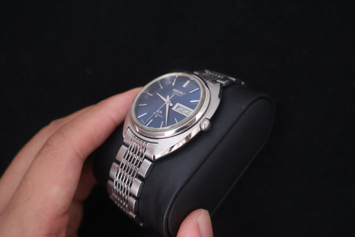 (SERVICED) Rare Vintage 1970 Seiko Lord Matic Blue Dial 23 Jewels 5606-7150