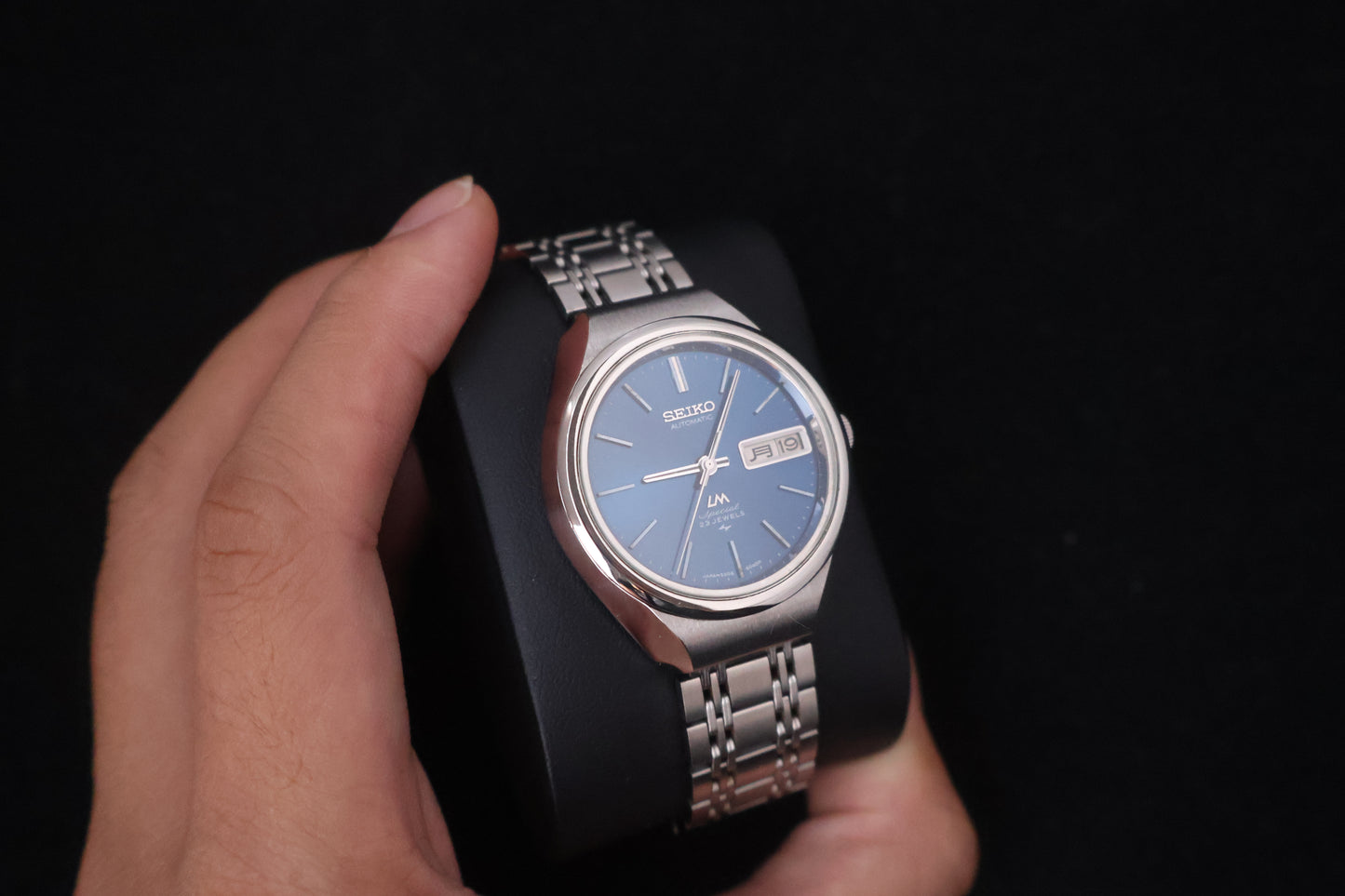 (SERVICED) Rare Vintage 1973 Seiko Lord Matic LM Special Blue Dial 23 Jewels 5206-6120