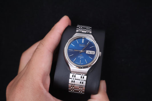 (SERVICED) Rare Vintage 1973 Seiko Lord Matic LM Special Blue Dial 23 Jewels 5206-6120
