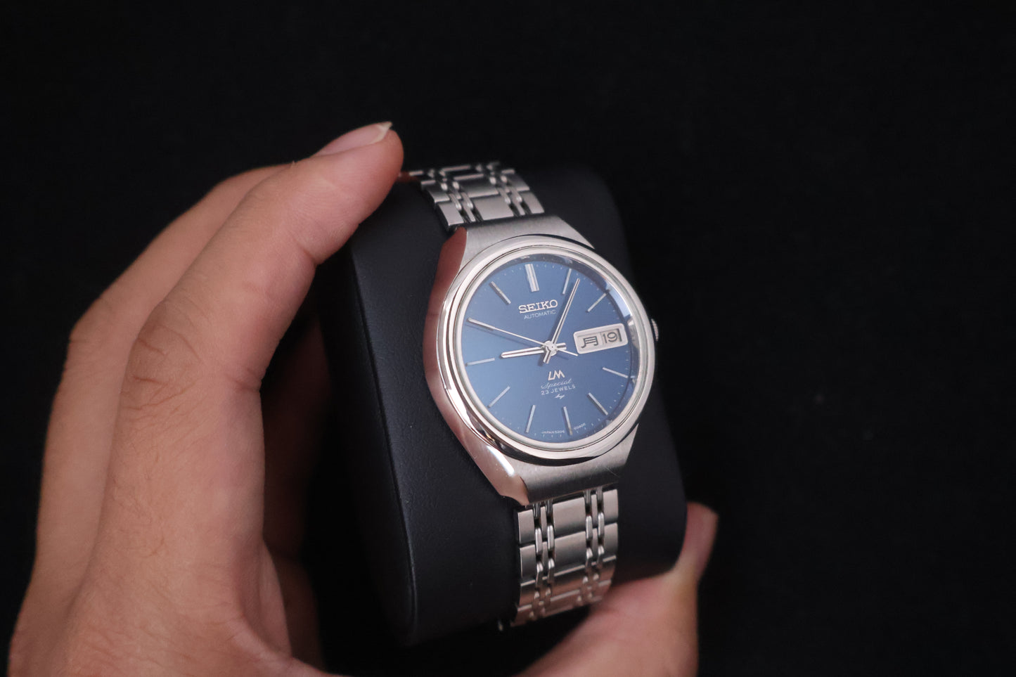 (SERVICED) Rare Vintage 1973 Seiko Lord Matic LM Special Blue Dial 23 Jewels 5206-6120