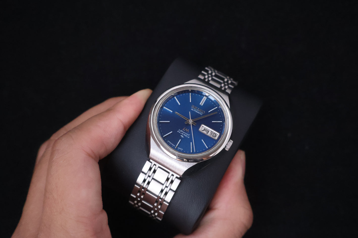 (SERVICED) Rare Vintage 1973 Seiko Lord Matic LM Special Blue Dial 23 Jewels 5206-6120