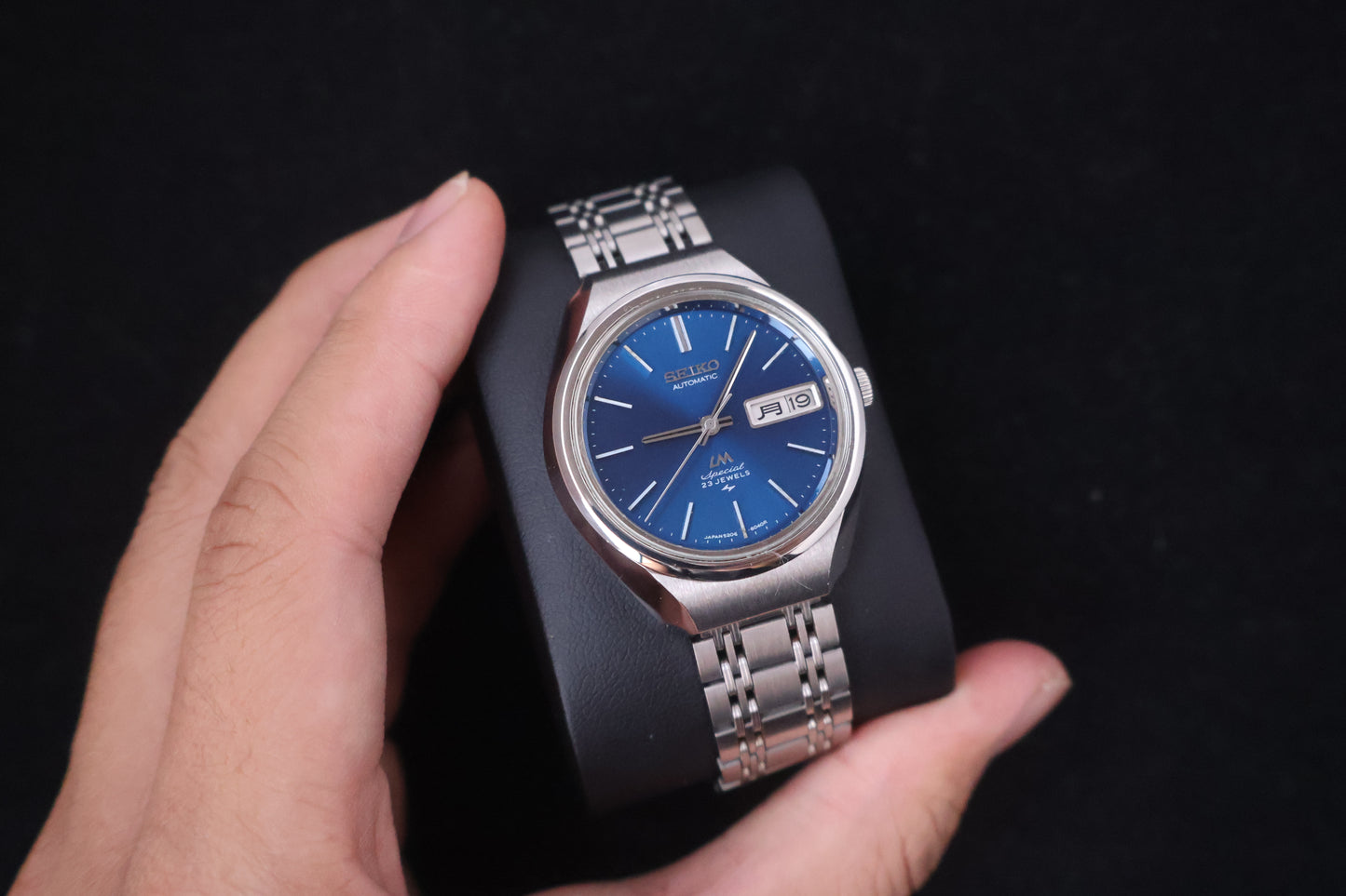 (SERVICED) Rare Vintage 1973 Seiko Lord Matic LM Special Blue Dial 23 Jewels 5206-6120