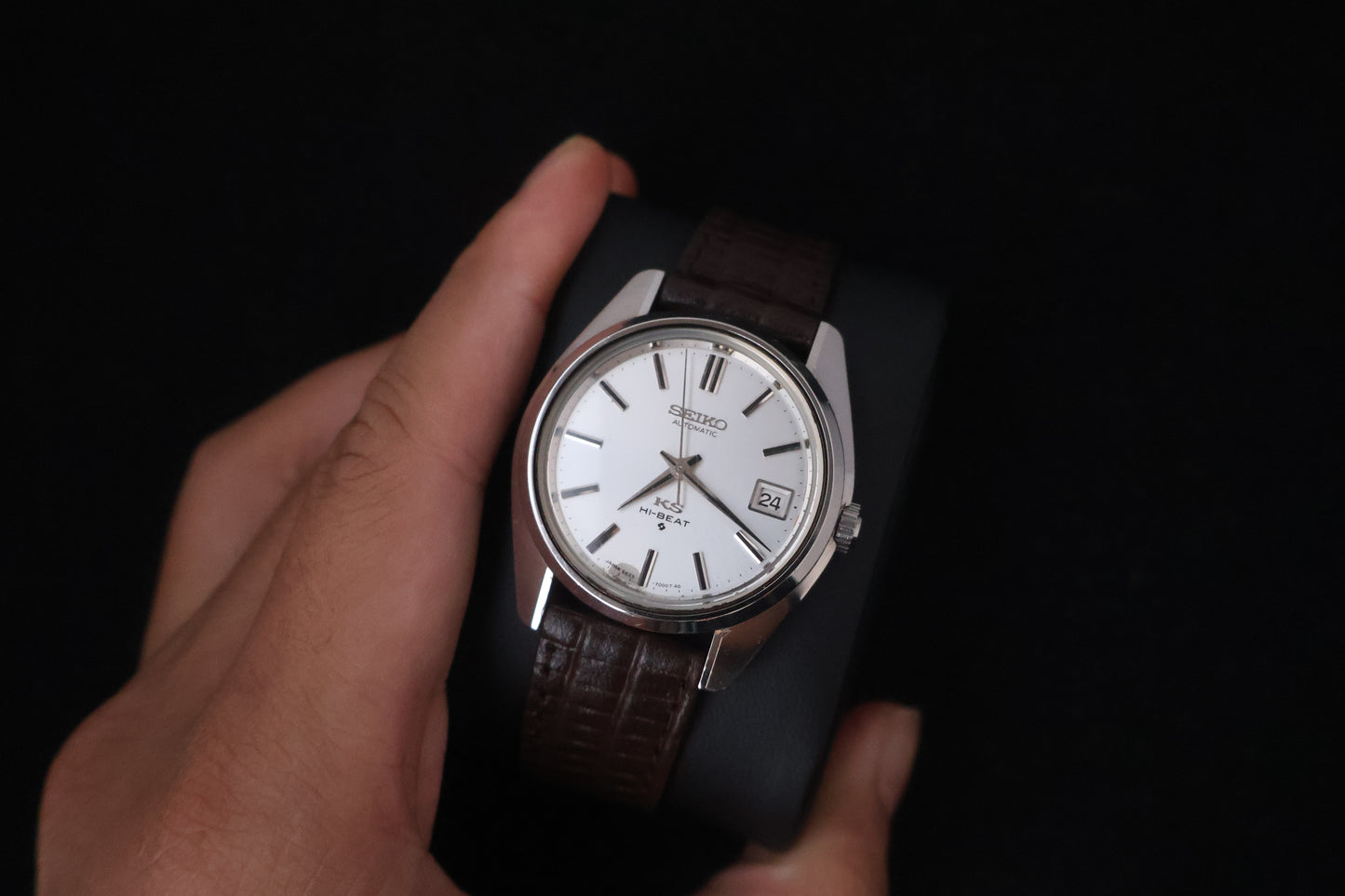 (SERVICED) Rare Vintage 1969 King Seiko KS Hi-Beat Gold Medallion 25 Jewels 5625-7000