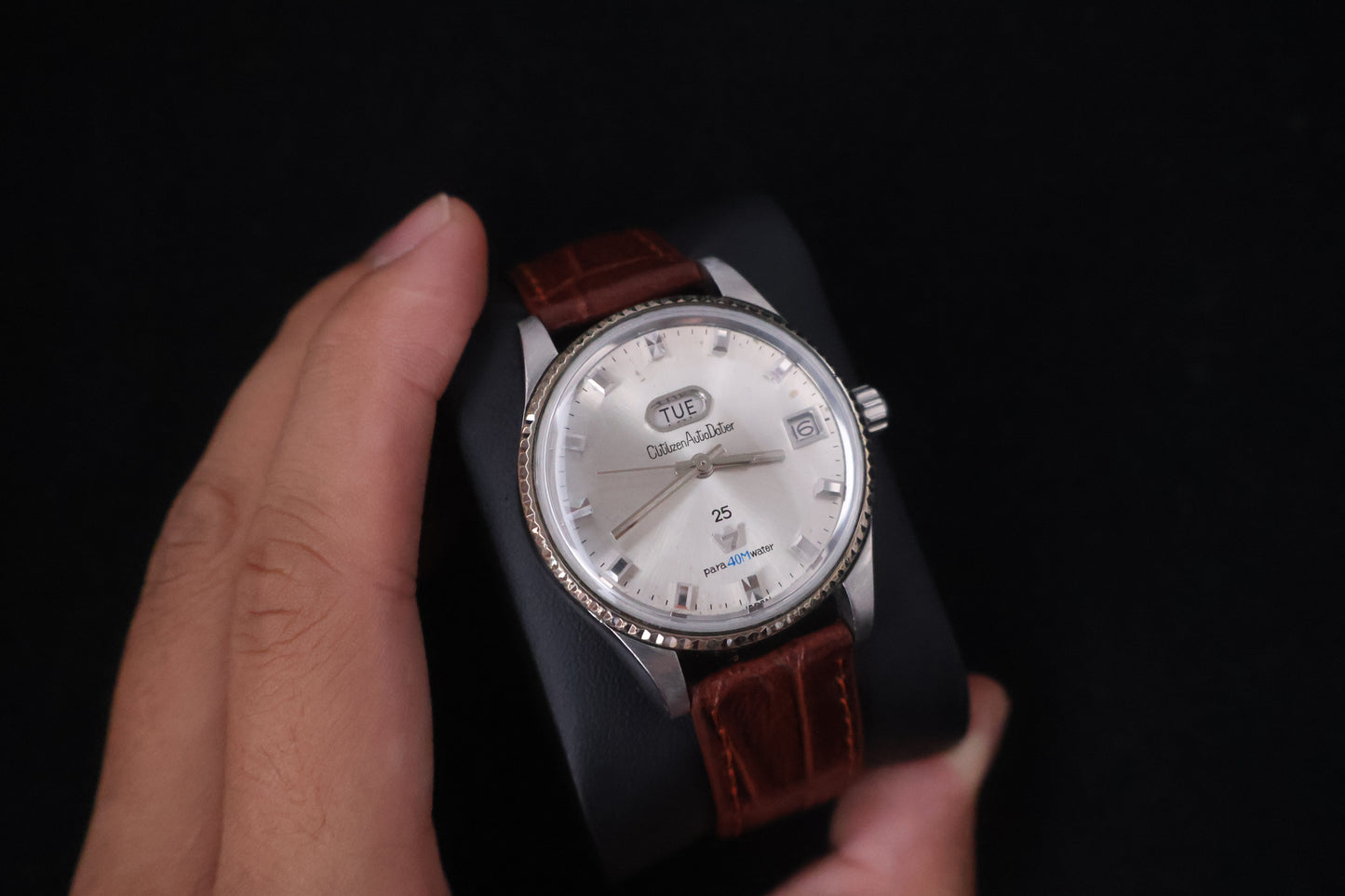 (SERVICED) Rare Vintage 1965 Citizen Auto Dater 7 Fluted Bezel 25 Jewels - ADSS 51310a-T