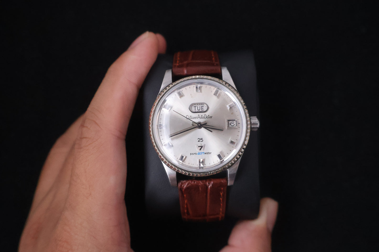 (SERVICED) Rare Vintage 1965 Citizen Auto Dater 7 Fluted Bezel 25 Jewels - ADSS 51310a-T