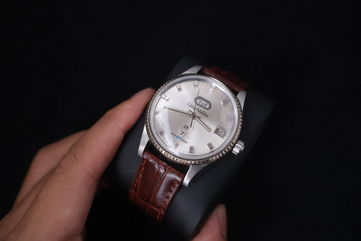 (SERVICED) Rare Vintage 1965 Citizen Auto Dater 7 Fluted Bezel 25 Jewels - ADSS 51310a-T