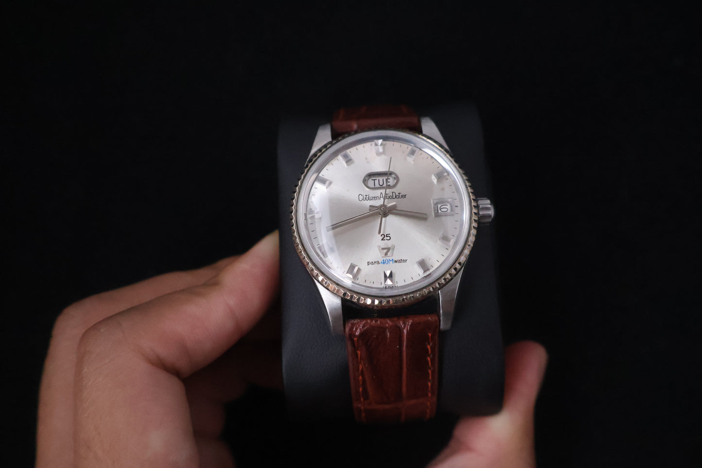 (SERVICED) Rare Vintage 1965 Citizen Auto Dater 7 Fluted Bezel 25 Jewels - ADSS 51310a-T