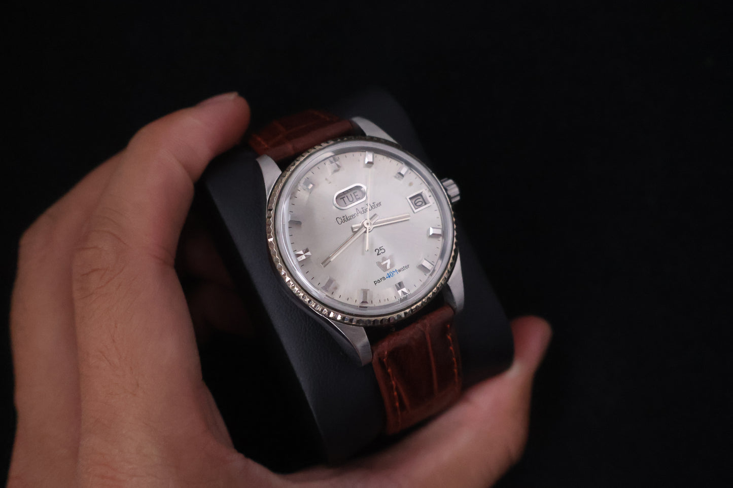 (SERVICED) Rare Vintage 1965 Citizen Auto Dater 7 Fluted Bezel 25 Jewels - ADSS 51310a-T