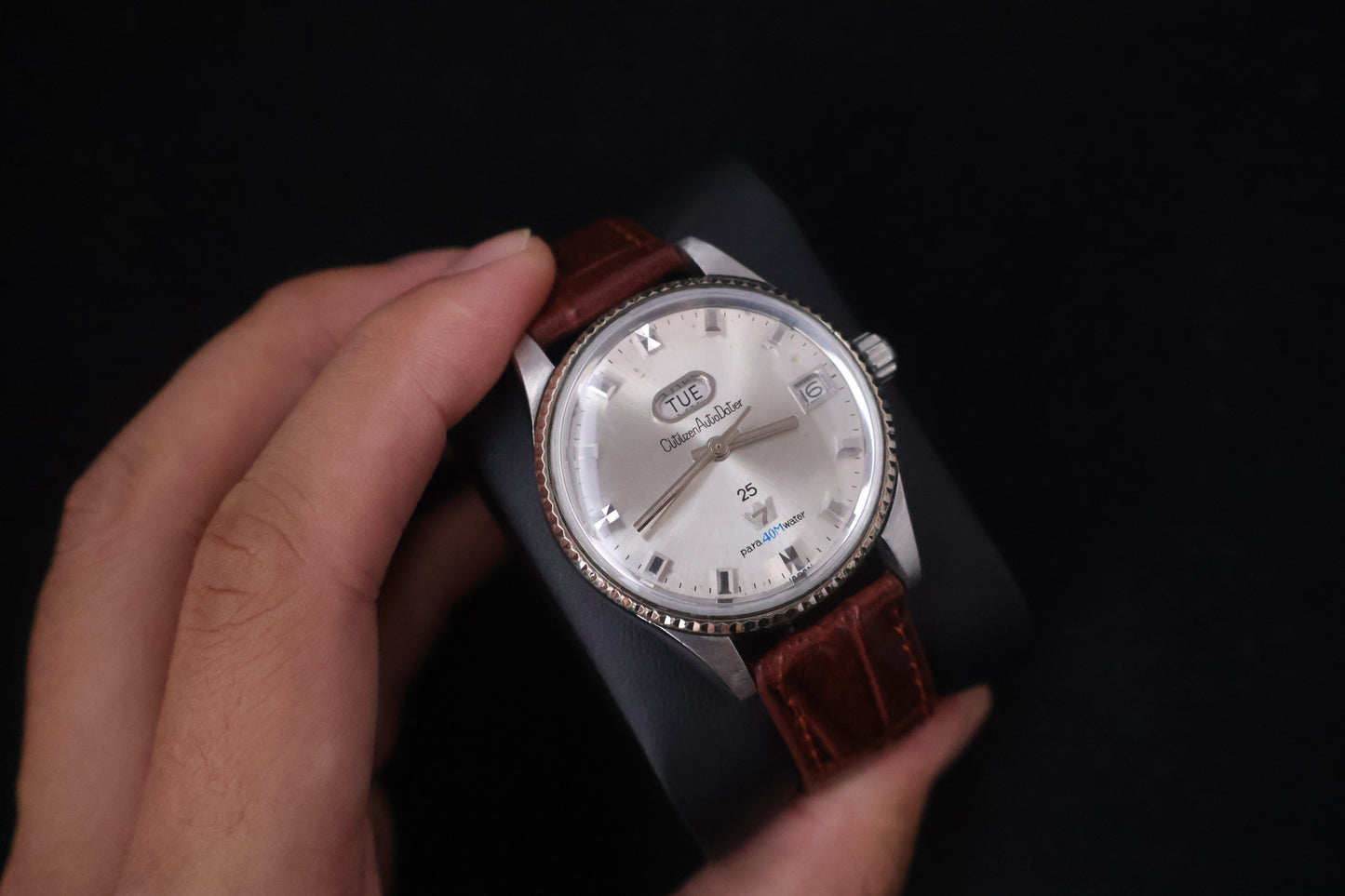 (SERVICED) Rare Vintage 1965 Citizen Auto Dater 7 Fluted Bezel 25 Jewels - ADSS 51310a-T