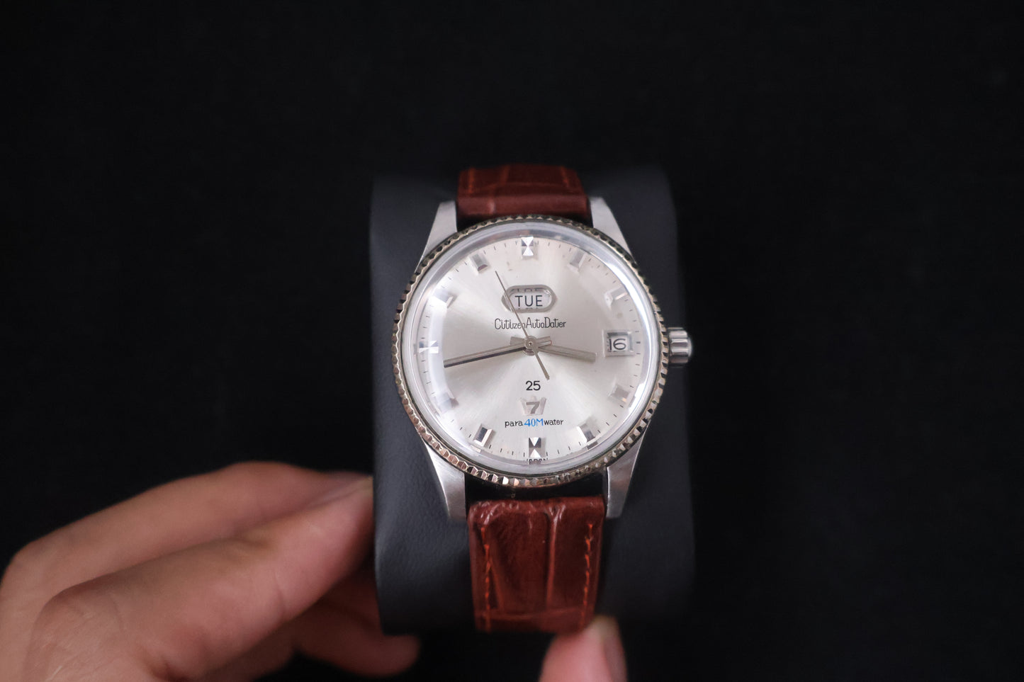 (SERVICED) Rare Vintage 1965 Citizen Auto Dater 7 Fluted Bezel 25 Jewels - ADSS 51310a-T