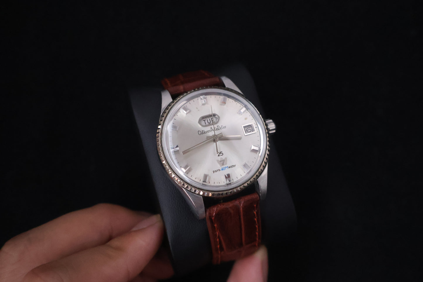 (SERVICED) Rare Vintage 1965 Citizen Auto Dater 7 Fluted Bezel 25 Jewels - ADSS 51310a-T