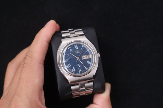 (SERVICED) Rare Vintage 1971 Seiko Lord Matic LM Blue Roman 23 Jewels 5606-7120