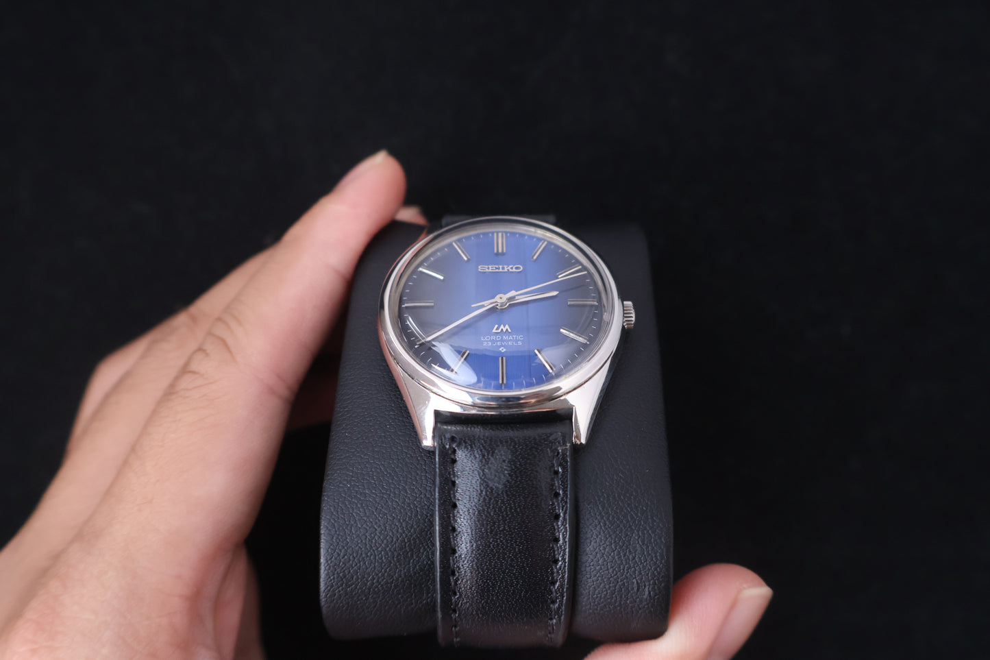 (SERVICED) Rare Vintage 1969 Seiko Lord Matic Blue Dial 23 Jewels 5601-9000