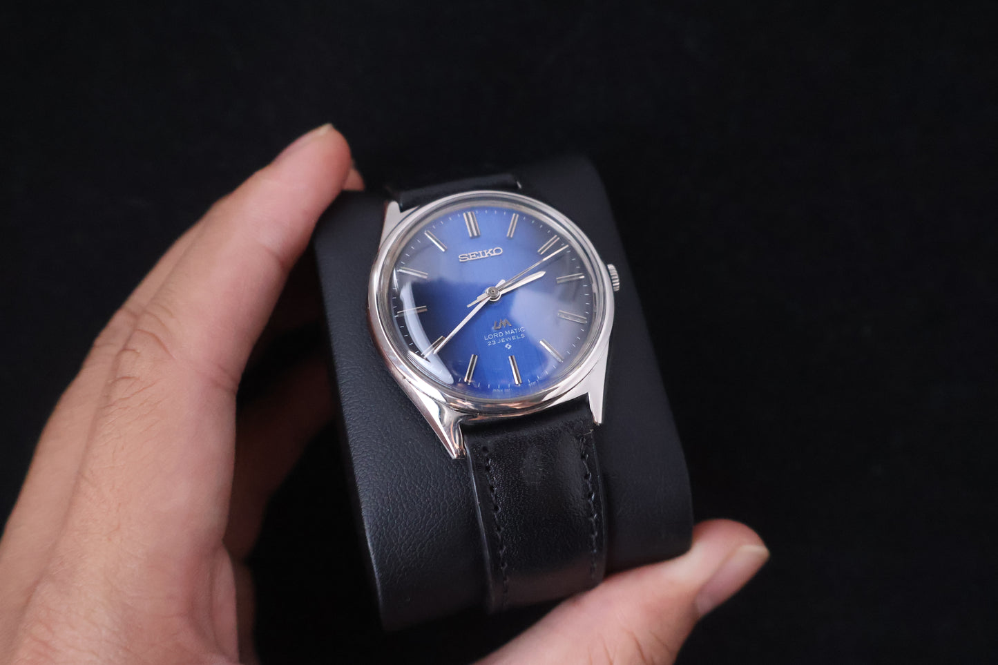 (SERVICED) Rare Vintage 1969 Seiko Lord Matic Blue Dial 23 Jewels 5601-9000