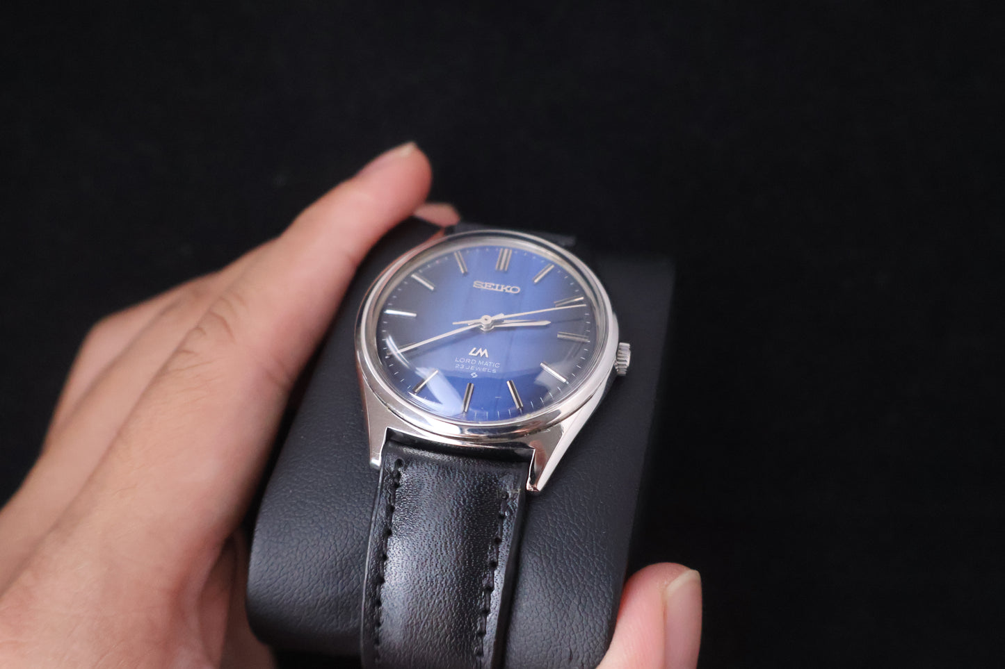 (SERVICED) Rare Vintage 1969 Seiko Lord Matic Blue Dial 23 Jewels 5601-9000