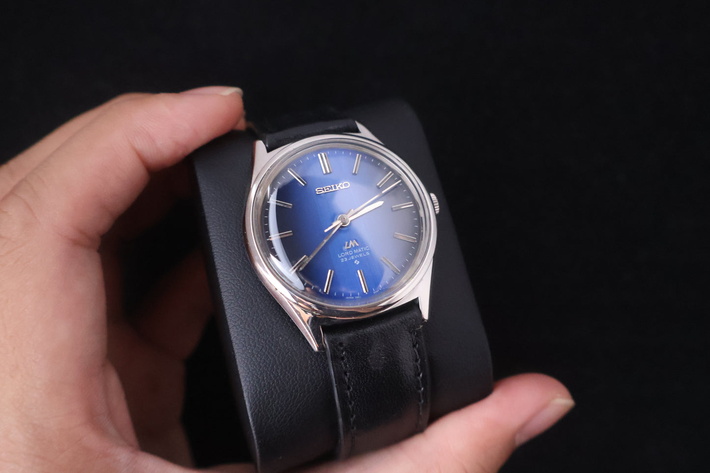 (SERVICED) Rare Vintage 1969 Seiko Lord Matic Blue Dial 23 Jewels 5601-9000