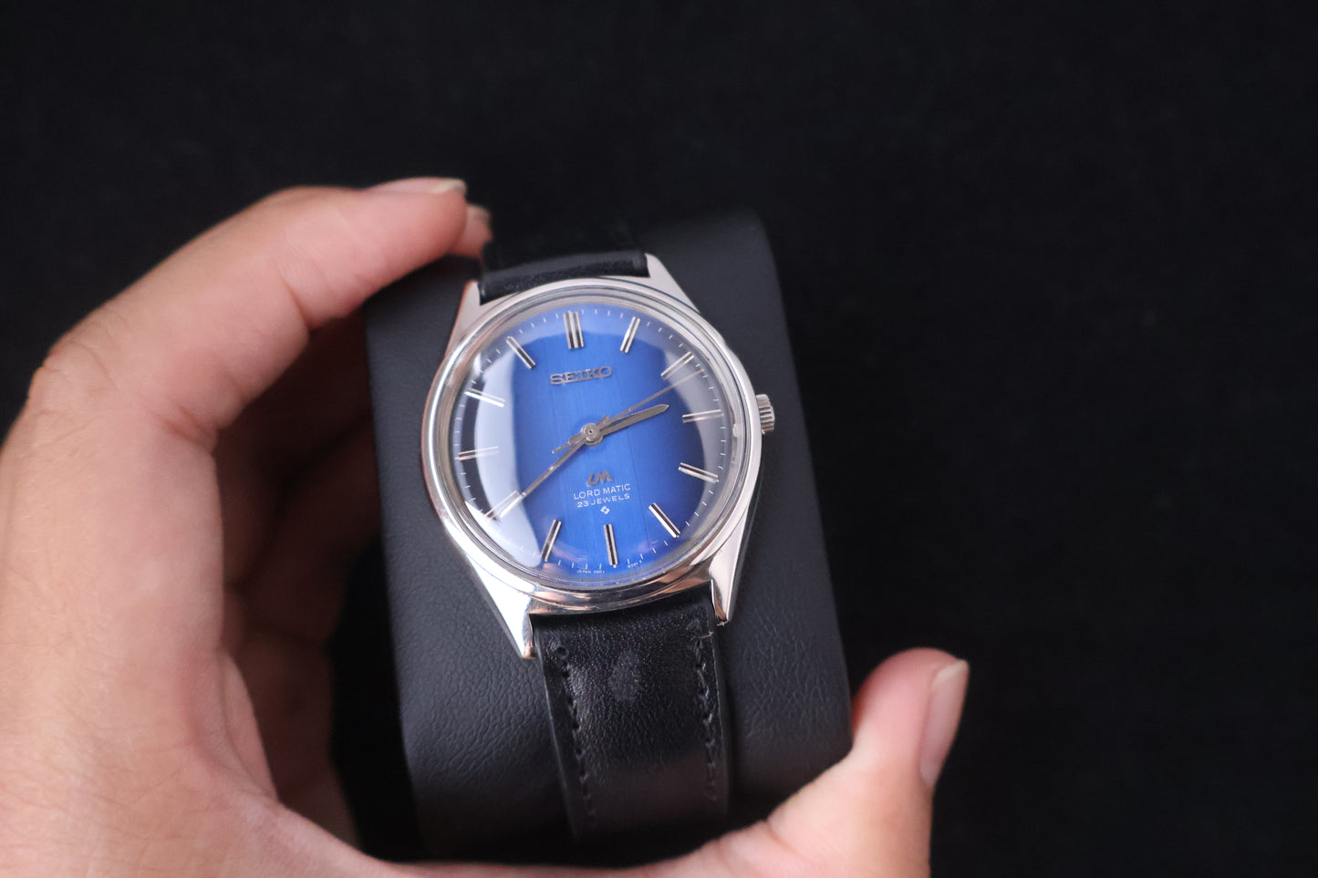 (SERVICED) Rare Vintage 1969 Seiko Lord Matic Blue Dial 23 Jewels 5601-9000