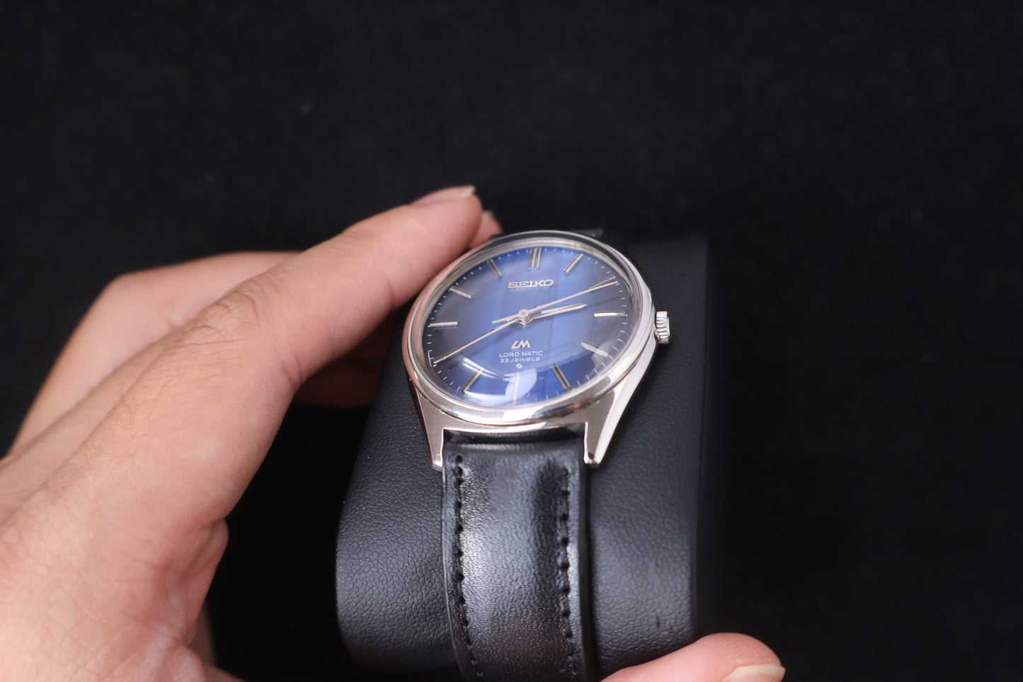 (SERVICED) Rare Vintage 1969 Seiko Lord Matic Blue Dial 23 Jewels 5601-9000