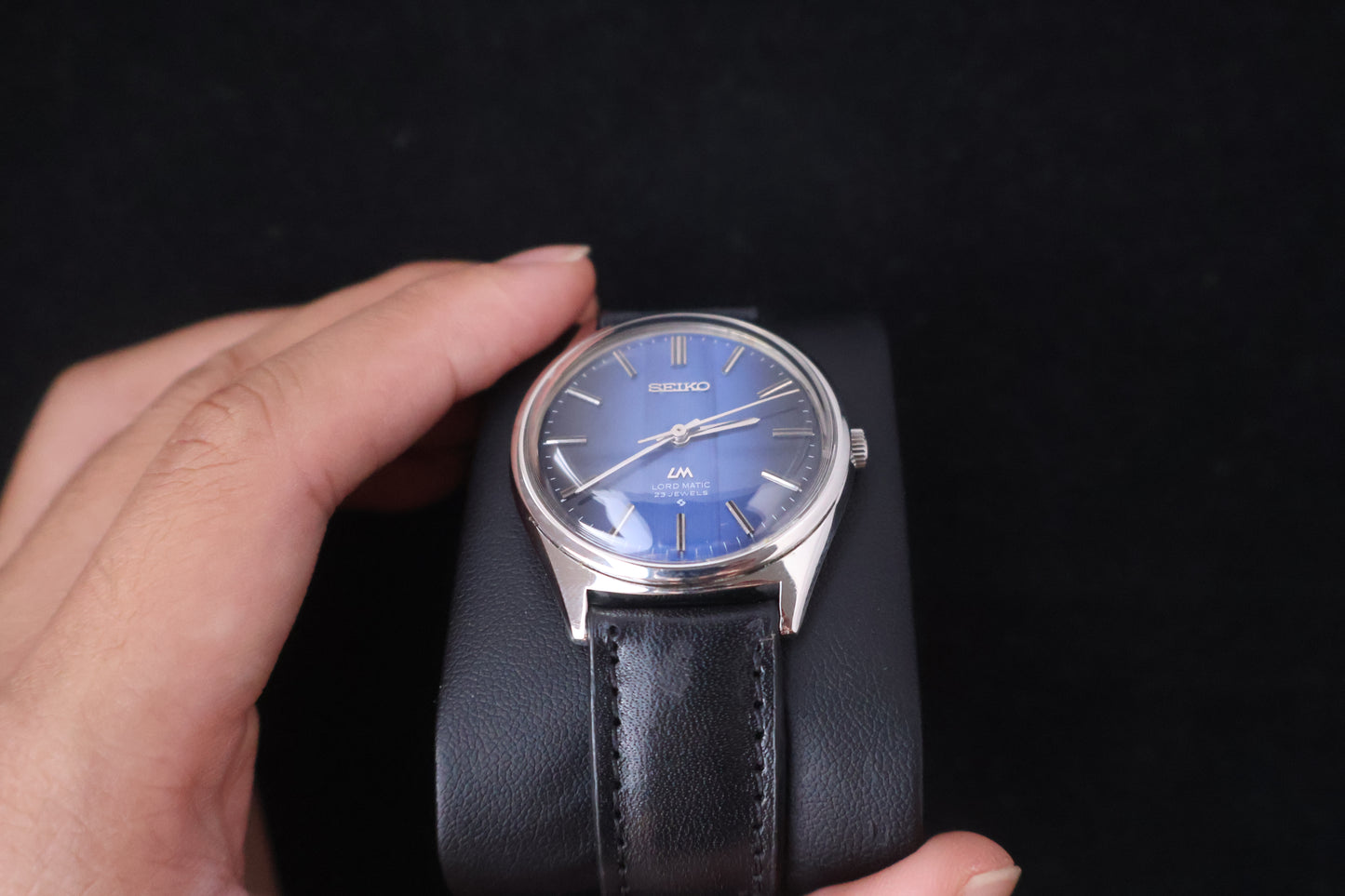 (SERVICED) Rare Vintage 1969 Seiko Lord Matic Blue Dial 23 Jewels 5601-9000