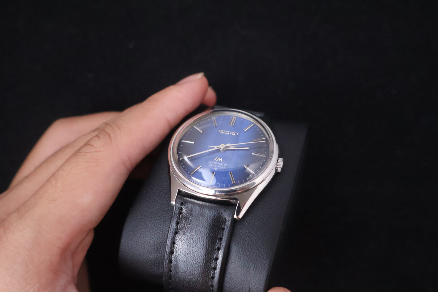 (SERVICED) Rare Vintage 1969 Seiko Lord Matic Blue Dial 23 Jewels 5601-9000