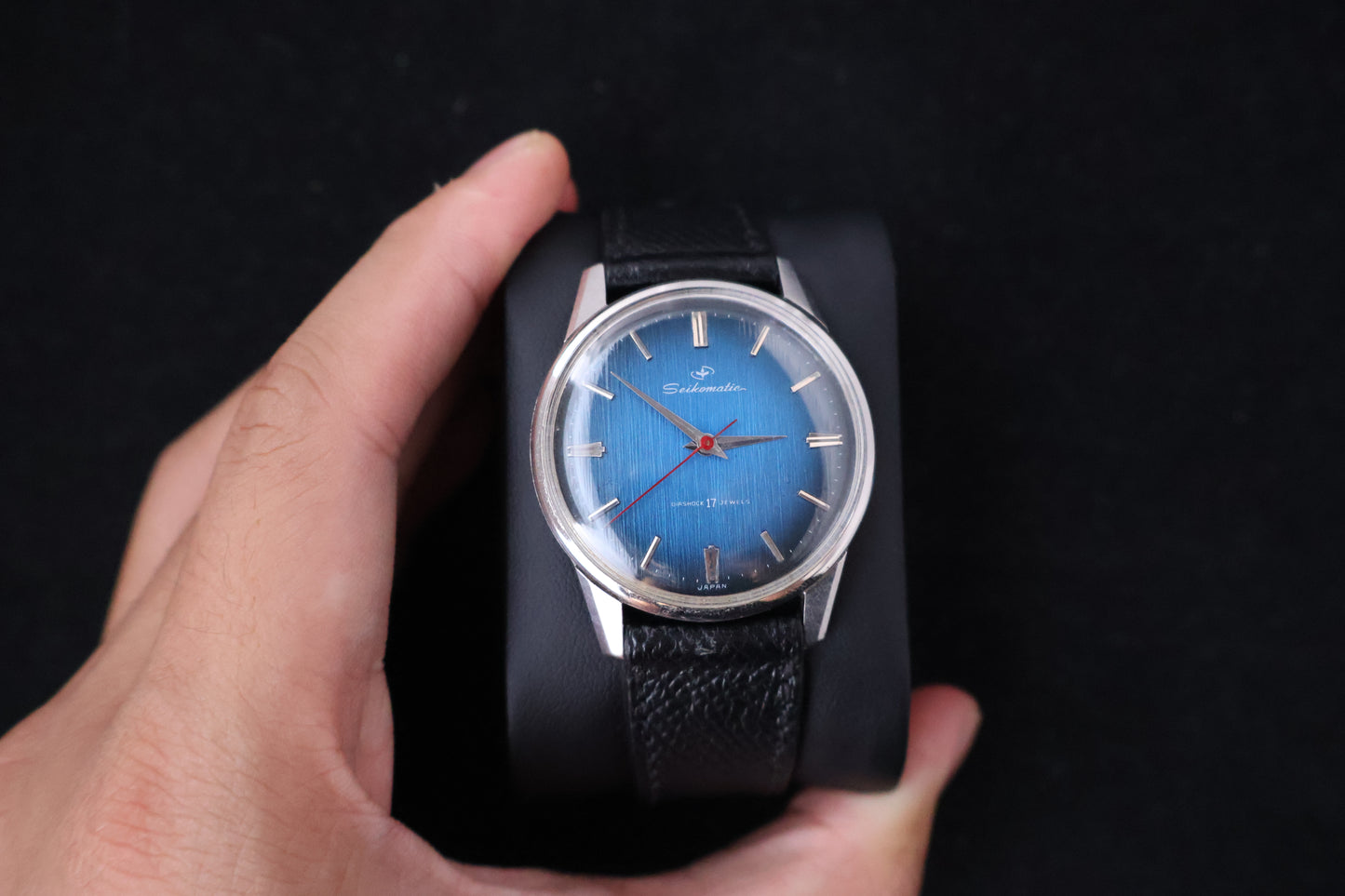 (SERVICED) Rare Vintage 1960s Seiko Seikomatic Blue Dial 17 Jewels