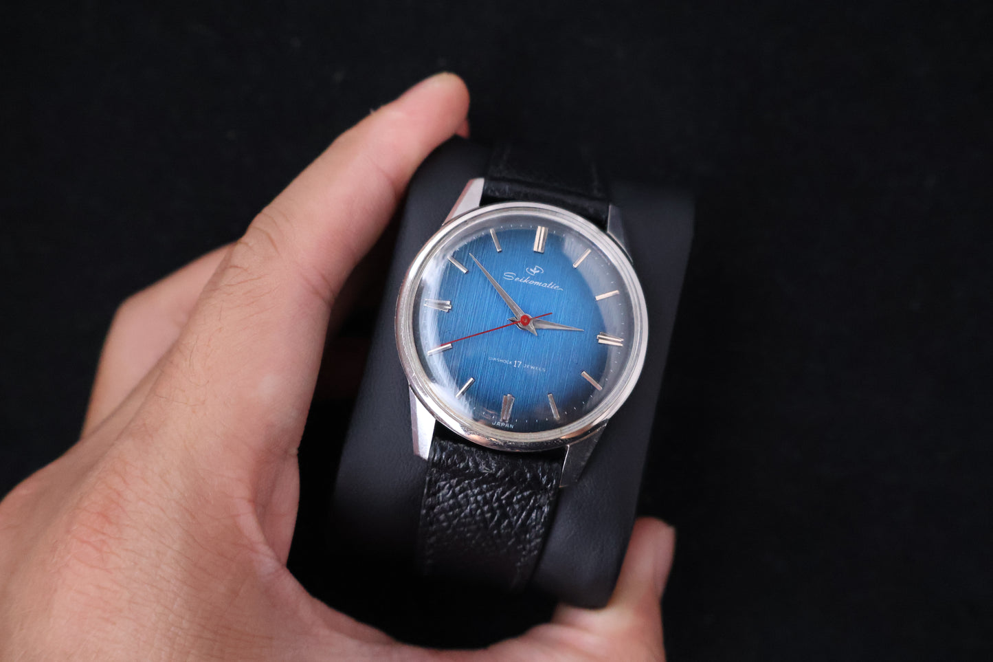 (SERVICED) Rare Vintage 1960s Seiko Seikomatic Blue Dial 17 Jewels