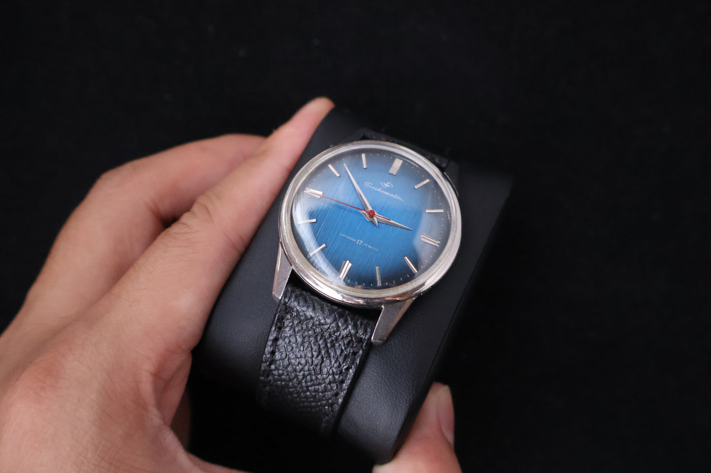 (SERVICED) Rare Vintage 1960s Seiko Seikomatic Blue Dial 17 Jewels