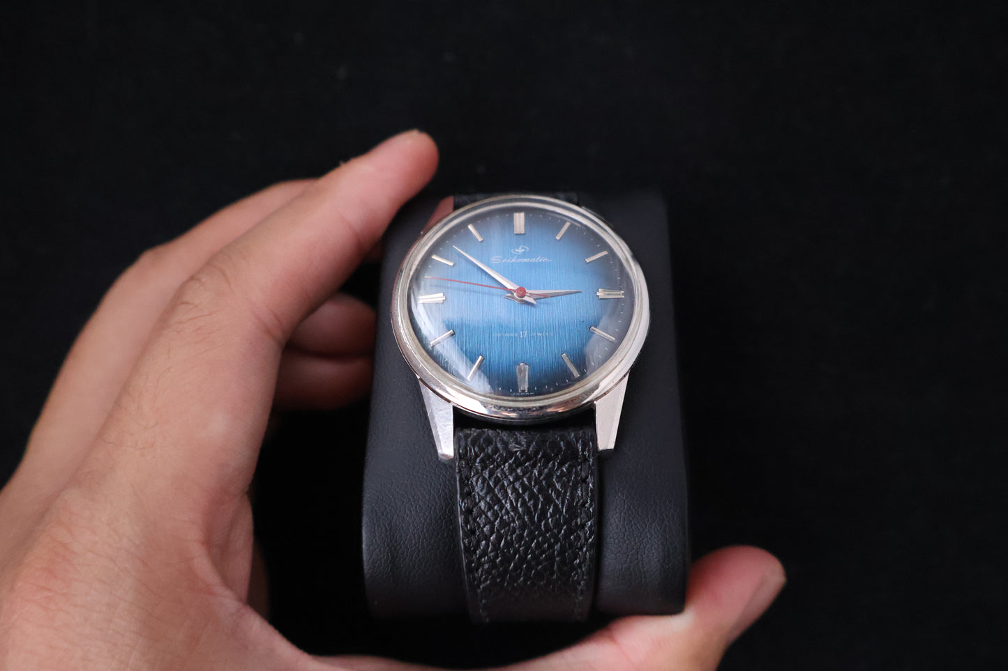 (SERVICED) Rare Vintage 1960s Seiko Seikomatic Blue Dial 17 Jewels