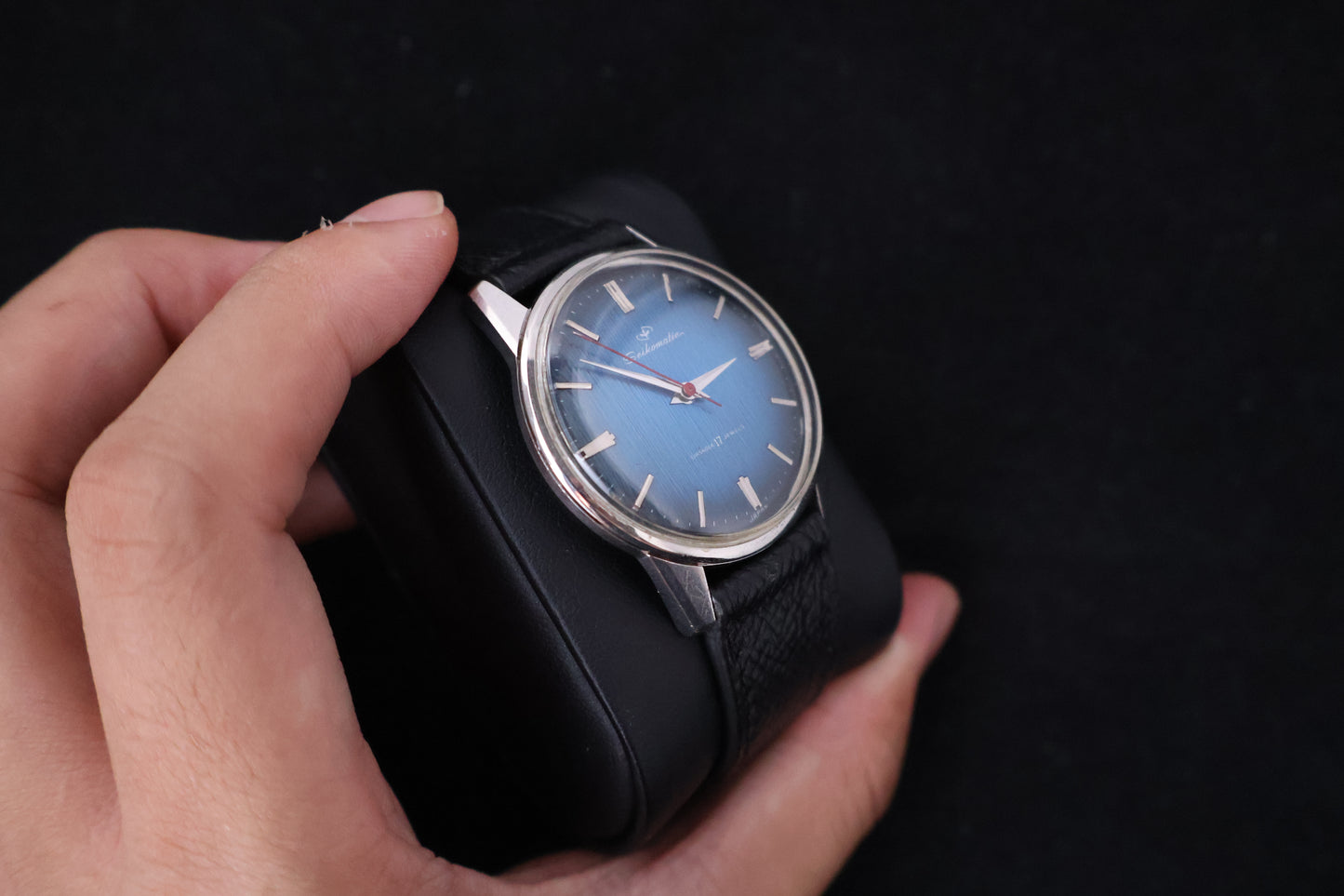 (SERVICED) Rare Vintage 1960s Seiko Seikomatic Blue Dial 17 Jewels