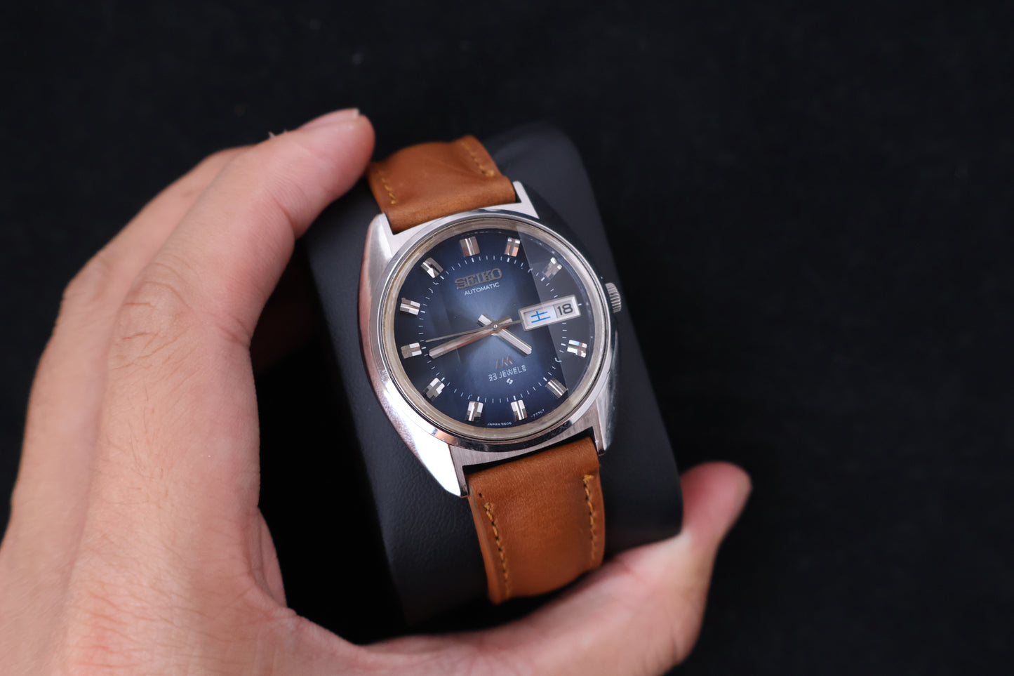 (SERVICED) Rare Vintage 1974 Seiko Lord Matic Blue Dial 23 Jewels 5606-7231