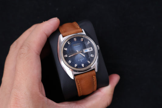 (SERVICED) Rare Vintage 1974 Seiko Lord Matic Blue Dial 23 Jewels 5606-7231