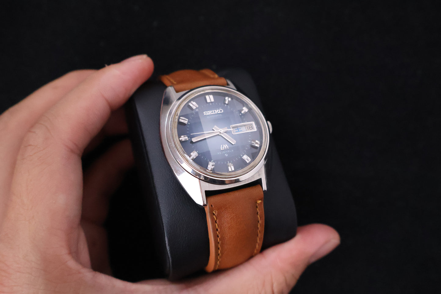 (SERVICED) Rare Vintage 1974 Seiko Lord Matic Blue Dial 23 Jewels 5606-7231