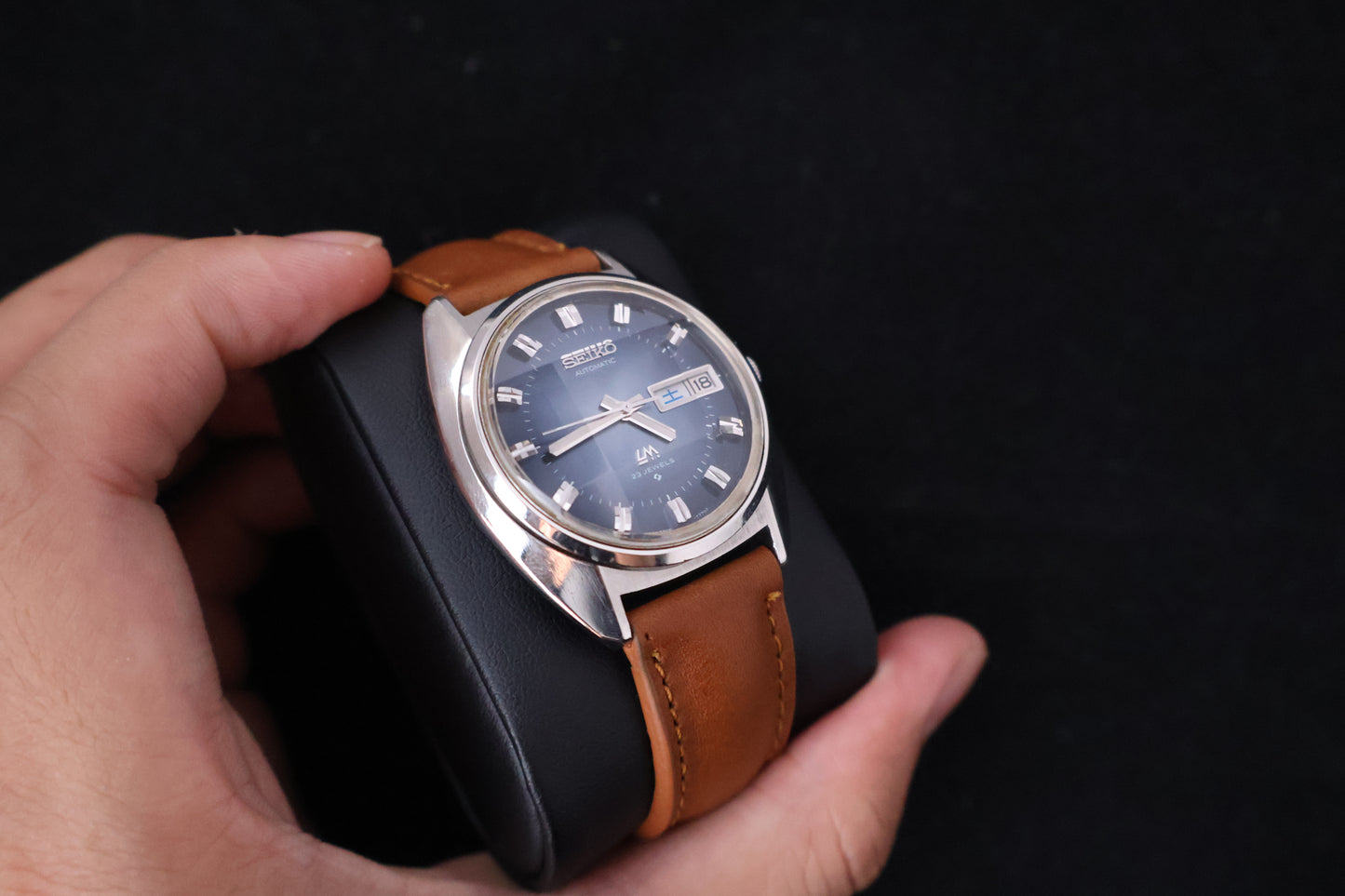 (SERVICED) Rare Vintage 1974 Seiko Lord Matic Blue Dial 23 Jewels 5606-7231