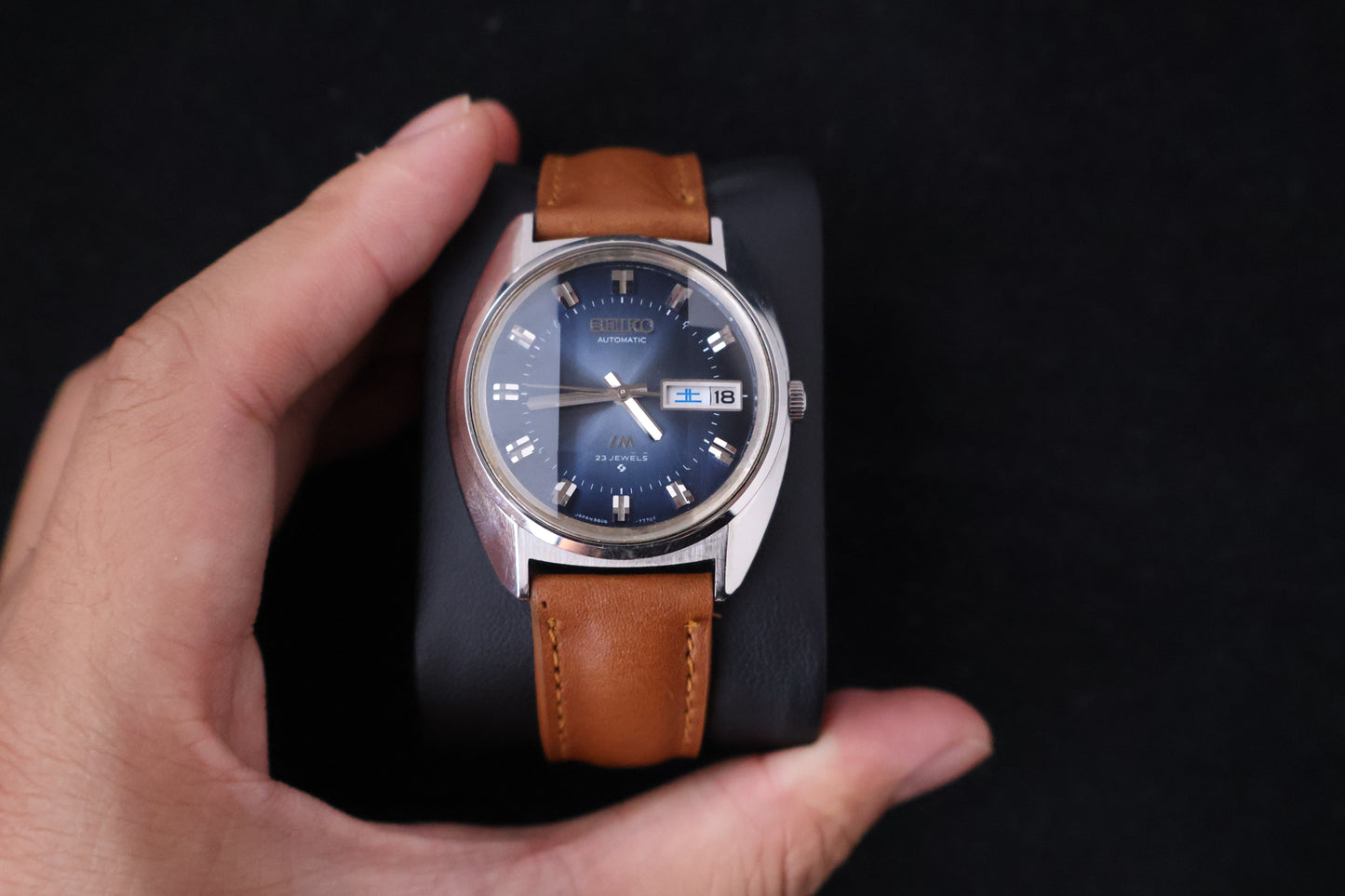 (SERVICED) Rare Vintage 1974 Seiko Lord Matic Blue Dial 23 Jewels 5606-7231