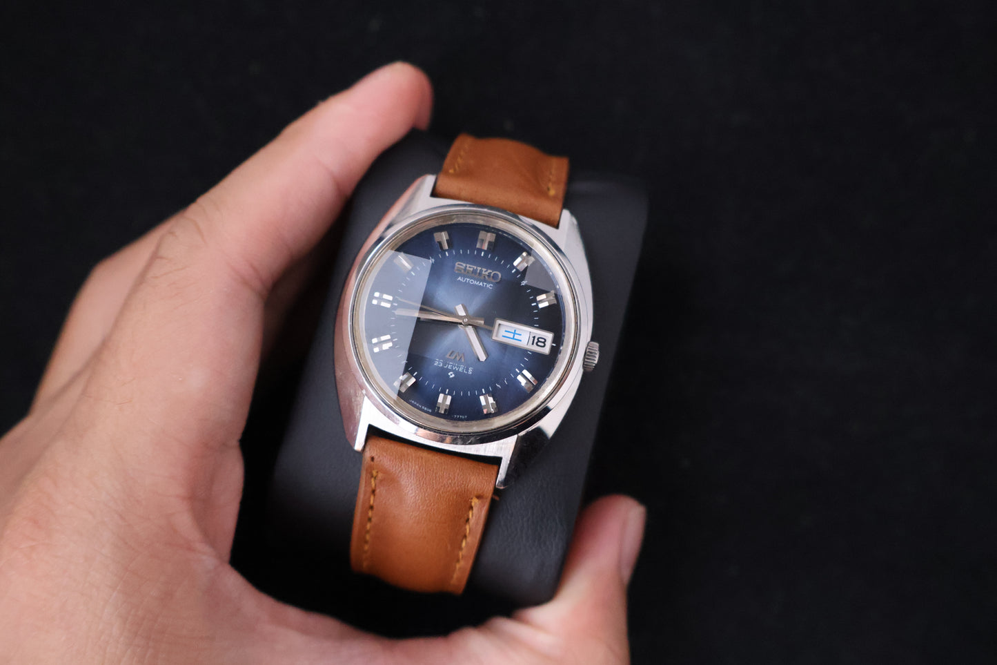 (SERVICED) Rare Vintage 1974 Seiko Lord Matic Blue Dial 23 Jewels 5606-7231