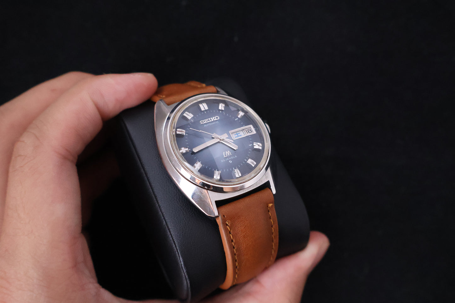 (SERVICED) Rare Vintage 1974 Seiko Lord Matic Blue Dial 23 Jewels 5606-7231