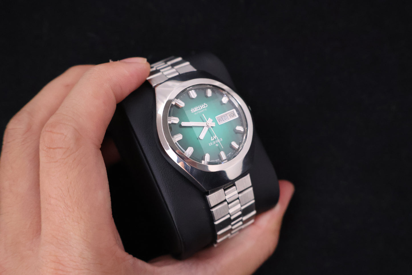 (SERVICED) Rare Vintage 1974 Seiko Lord Matic Emerald Faceted 23 Jewels 5606-7360
