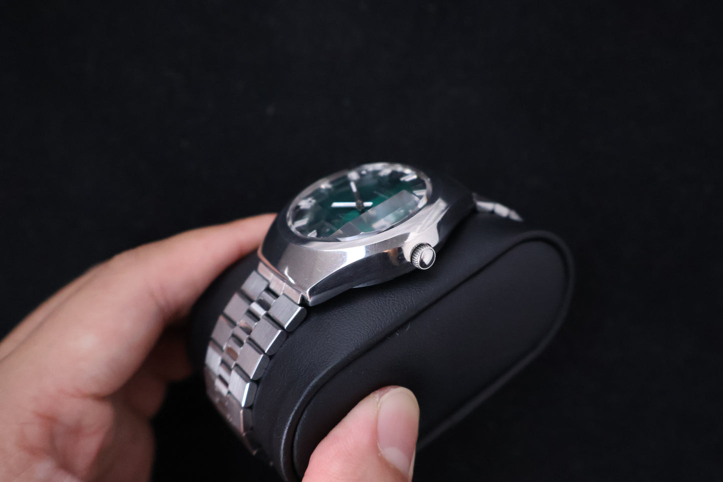 (SERVICED) Rare Vintage 1974 Seiko Lord Matic Emerald Faceted 23 Jewels 5606-7360