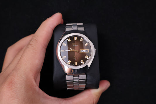 (SERVICED) Rare Vintage 1974 Seiko Lord Matic Brown Faceted 23 Jewels 5606-7360
