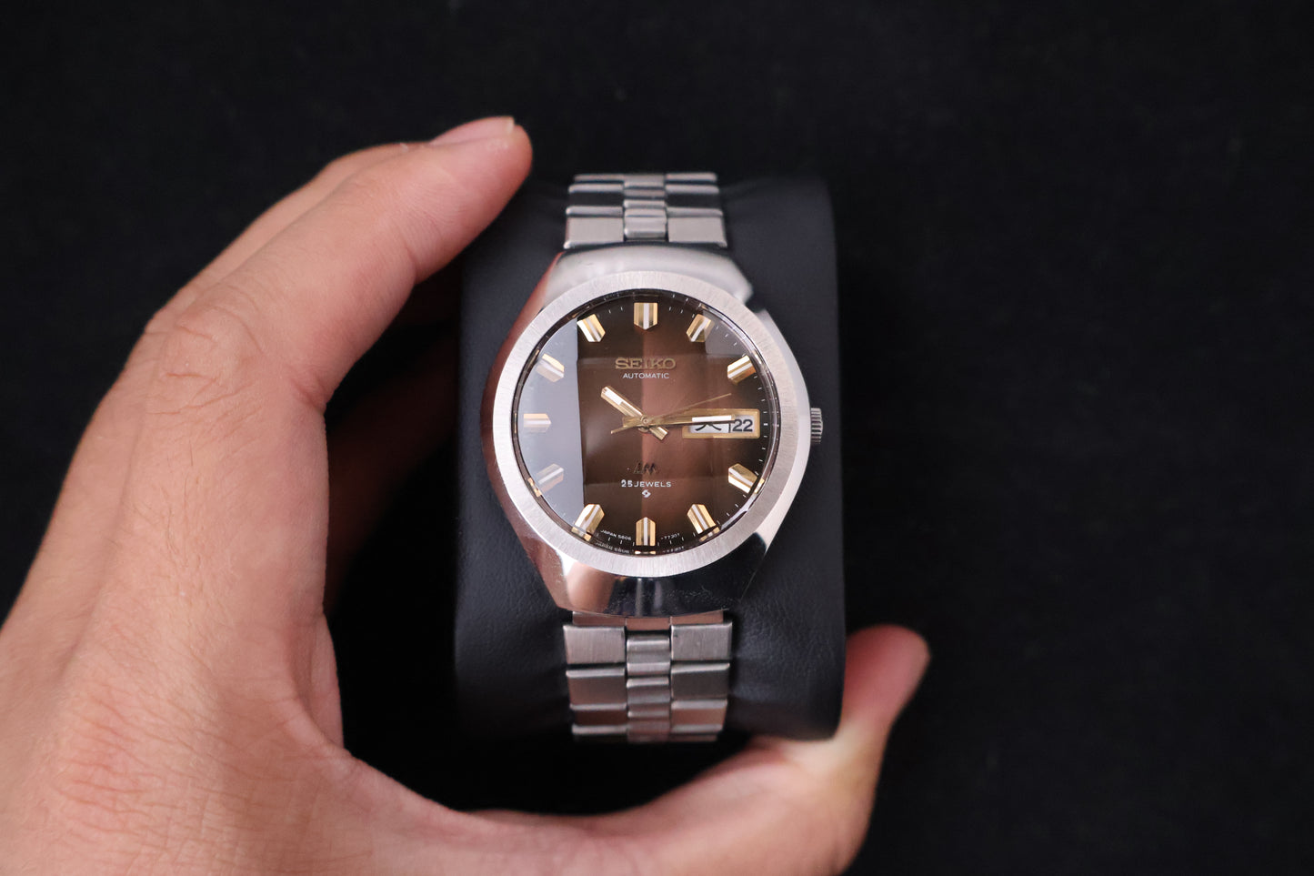 (SERVICED) Rare Vintage 1974 Seiko Lord Matic Brown Faceted 23 Jewels 5606-7360