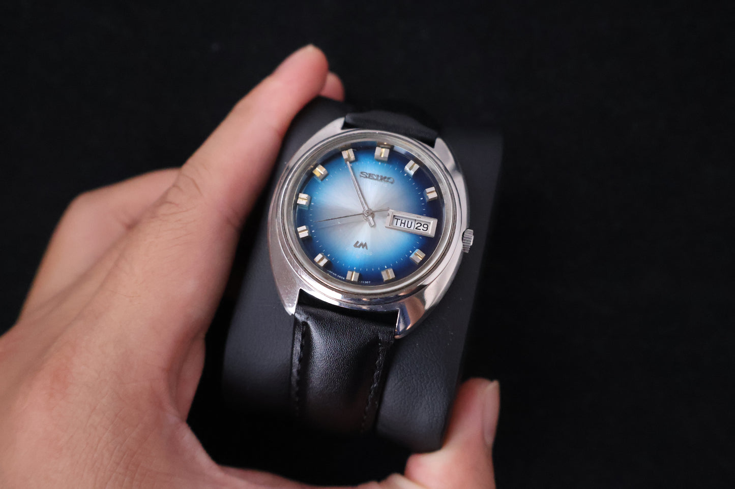 (SERVICED) Rare Vintage 1972 Seiko Lord Matic Blue Dial 23 Jewels 5606-7151