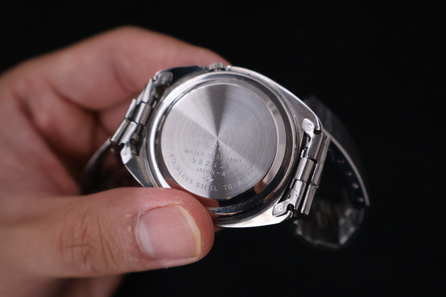 (SERVICED) Rare Vintage 1975 Seiko 5 Actus Blue Sunburst 21 Jewels 7019-7350