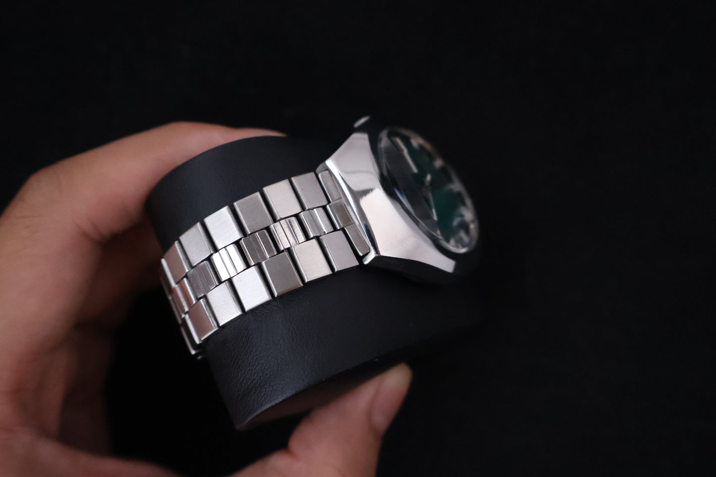 (SERVICED) Rare Vintage 1974 Seiko Lord Matic Green Faceted 23 Jewels 5606-7360