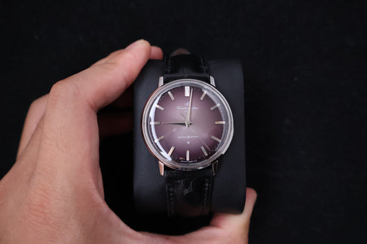 (SERVICED) Rare Vintage 1963 Seikomatic Slim Purple Dial Diashock 30 Jewels