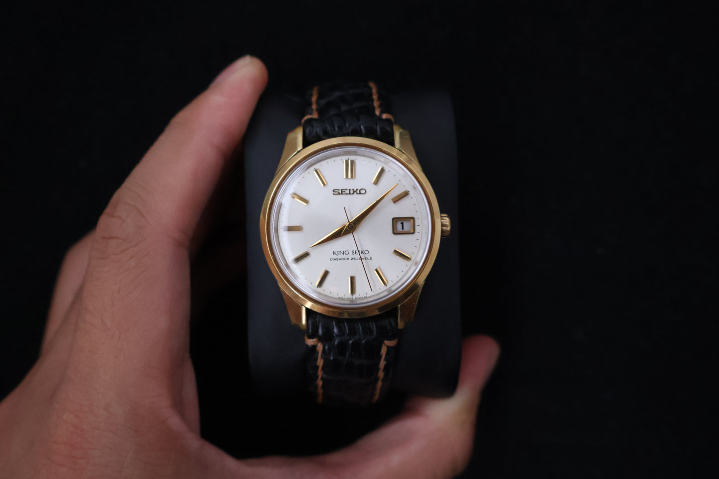 (SERVICED) Rare Vintage 1966 King Seiko 44KS Shield Medallion 25 Jewels 4402-8000