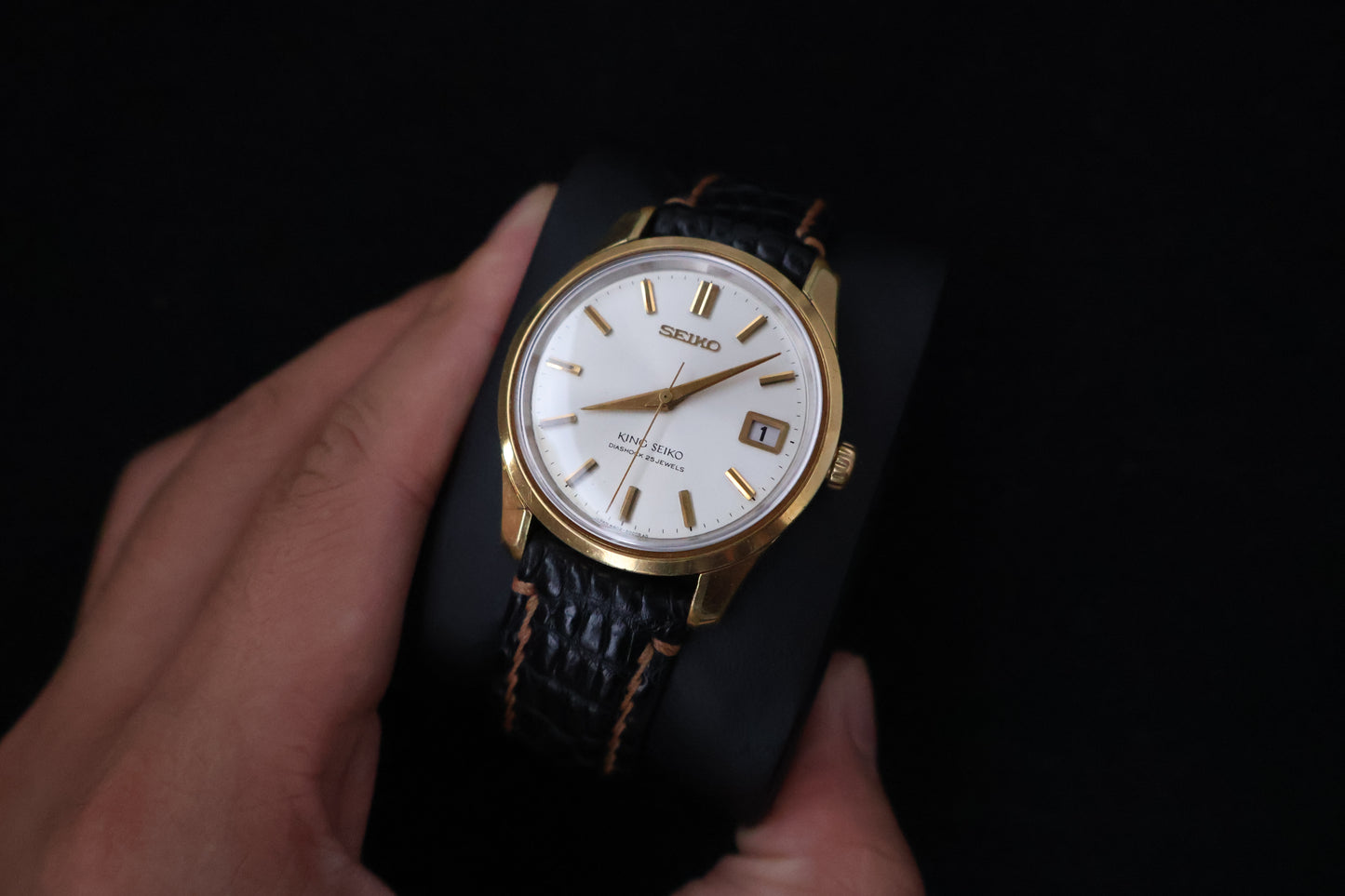 (SERVICED) Rare Vintage 1966 King Seiko 44KS Shield Medallion 25 Jewels 4402-8000