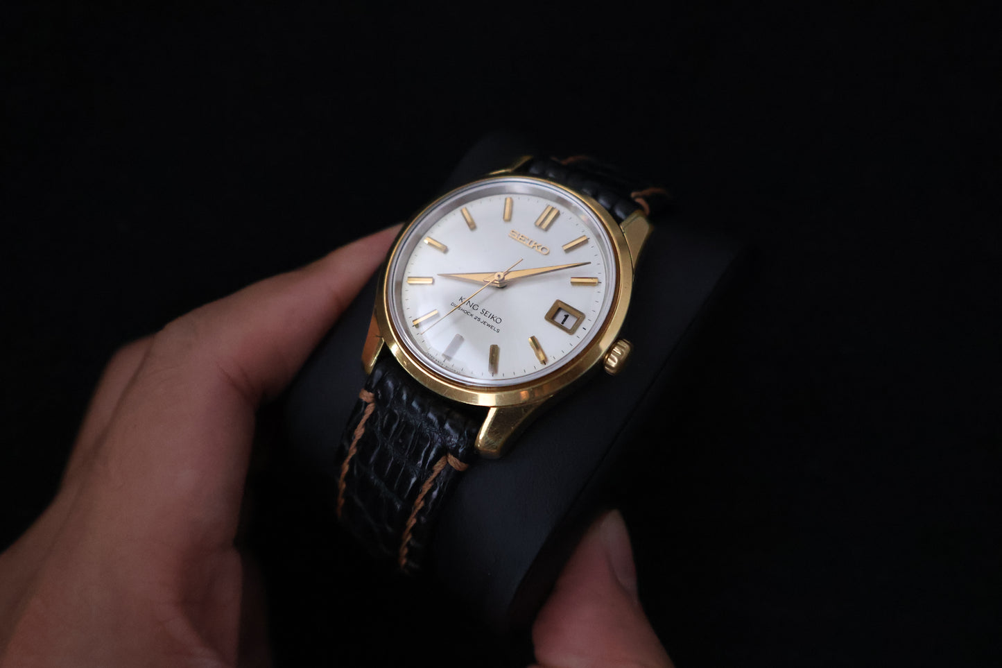(SERVICED) Rare Vintage 1966 King Seiko 44KS Shield Medallion 25 Jewels 4402-8000