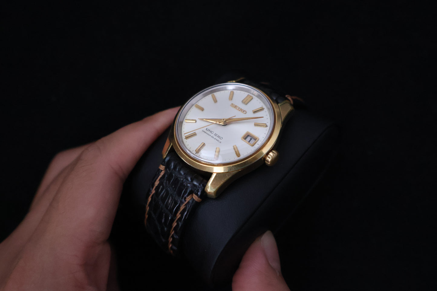 (SERVICED) Rare Vintage 1966 King Seiko 44KS Shield Medallion 25 Jewels 4402-8000