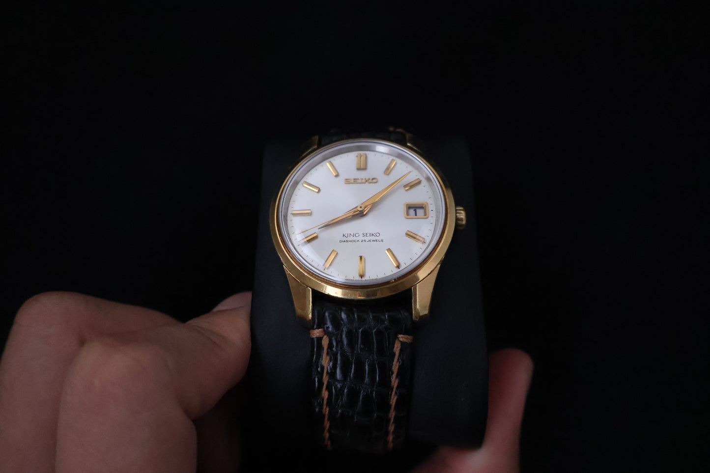 (SERVICED) Rare Vintage 1966 King Seiko 44KS Shield Medallion 25 Jewels 4402-8000